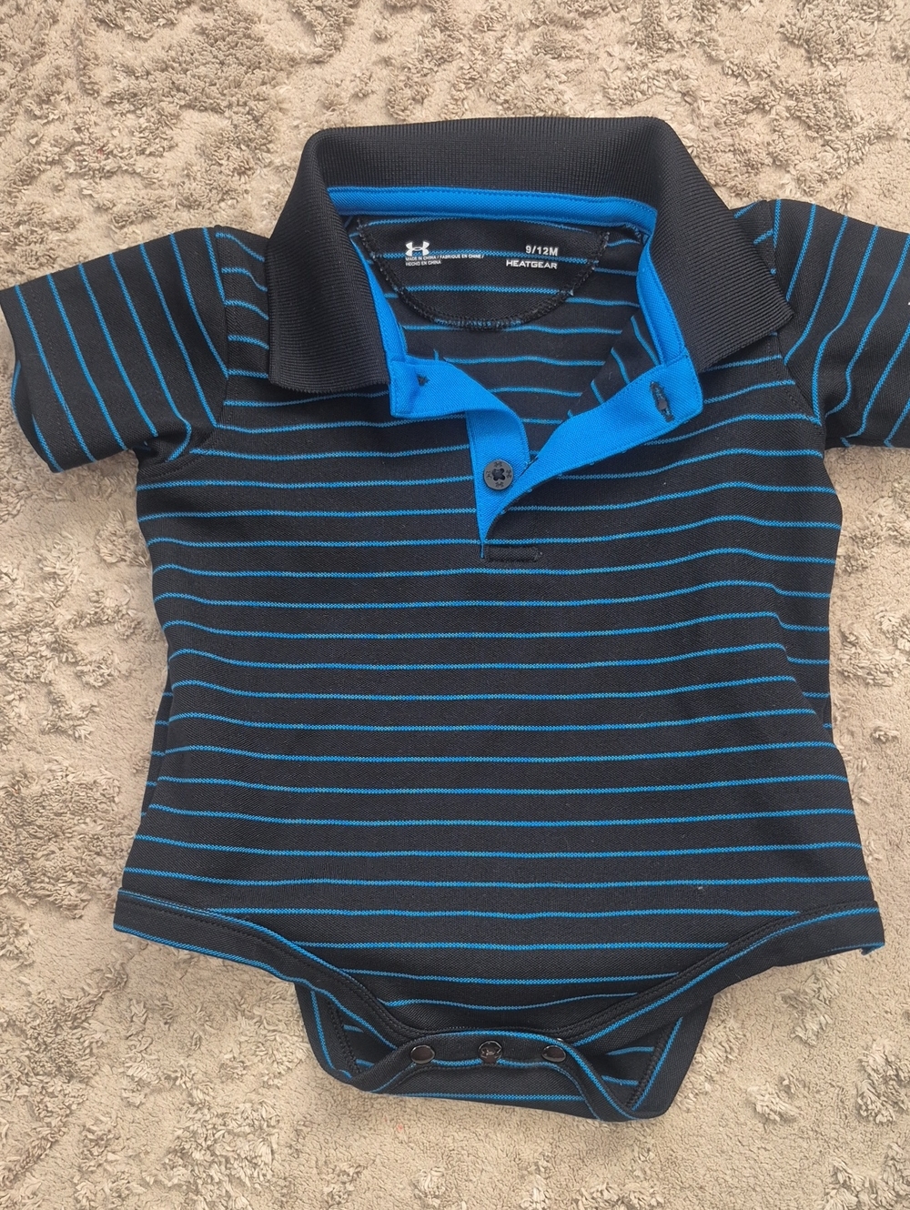 Under Armour Black & Blue Striped Polo Bodysuit